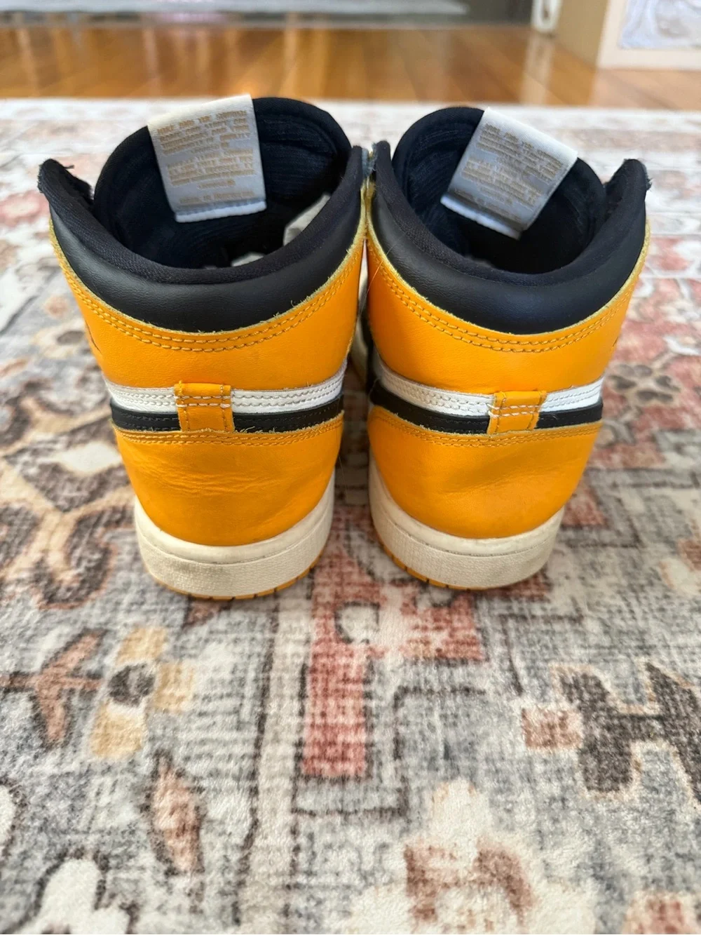 Nike Kids High-Top Sneakers in Black, White & Yellow-Orange